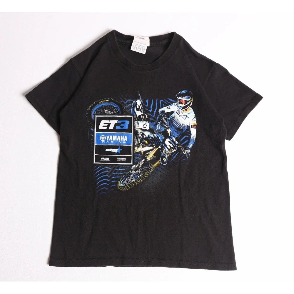 Yamaha Racing Eli Tomac ET3 Supercross Kids T-Shirt Black Youth Small Delta S